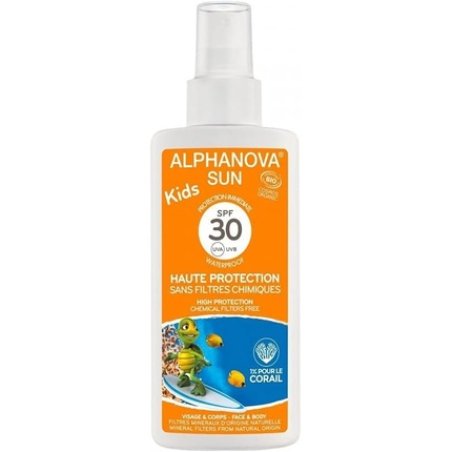 Alphanova Sun Organic Sunscreen Spray For Kids High Protection SPF 30 125ml