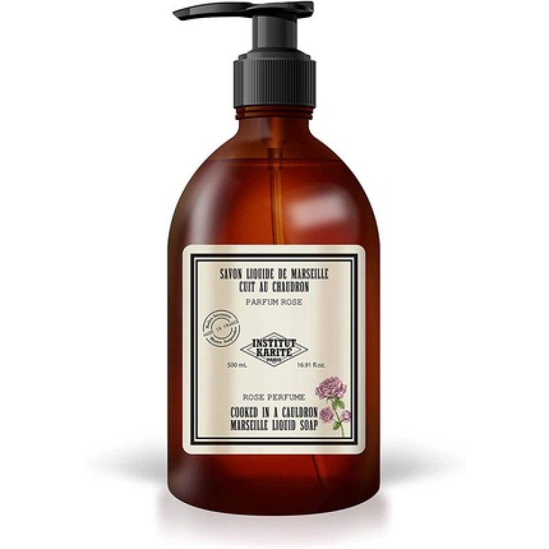 Institut Karité Paris So Vintage Soap Marseille Liquid Soap 500ml Rose Scented Hand and Body Cleanser and Moisturizer
