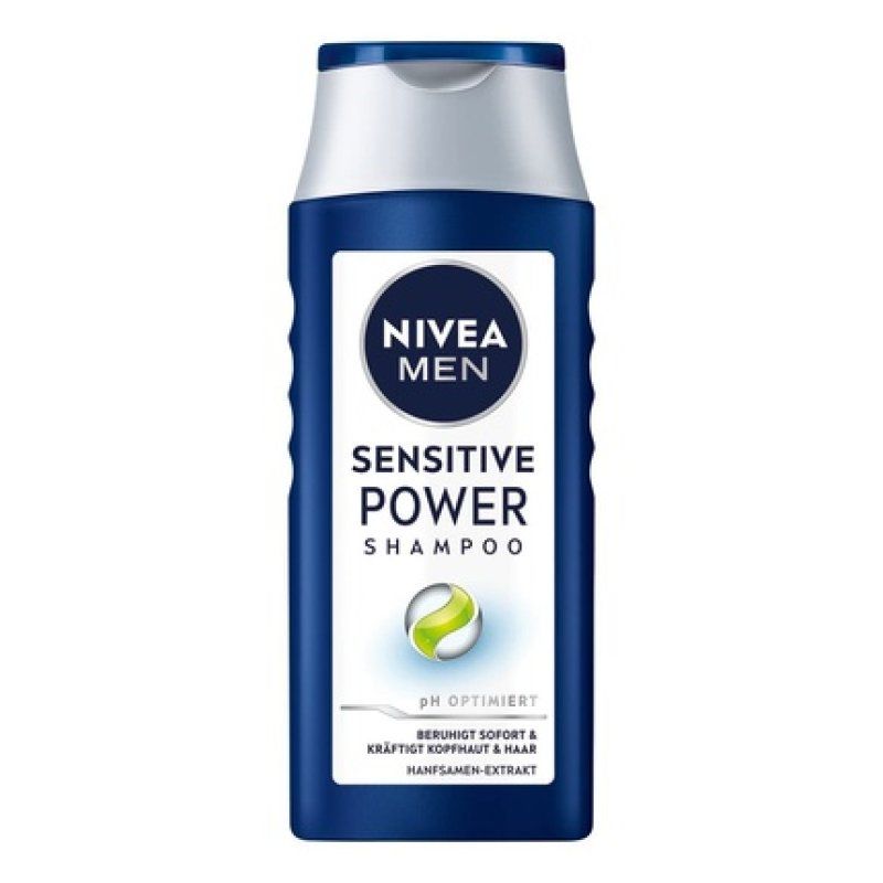 NIVEA MEN Sensitive Power Shampoo 250ml with Hemp Seed Extract for Daily Use
