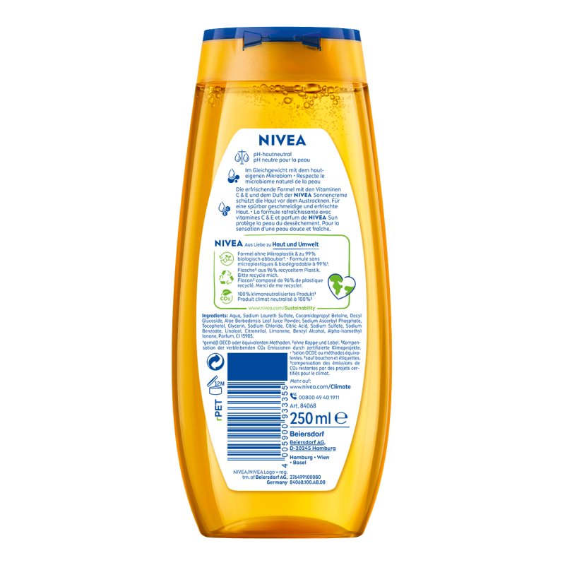 NIVEA Love Sunshine 250 ml Shower gel Unisex Body
