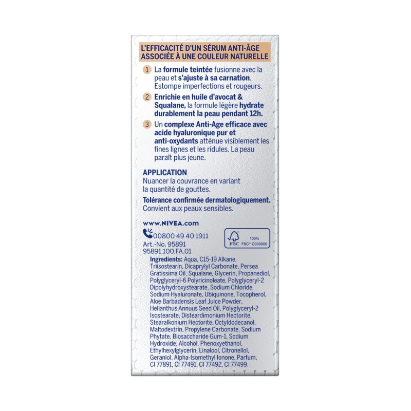 Nivea 3-in-1 Hyaluronic Serum Dark 30ml Anti-Age Foundation with Serum