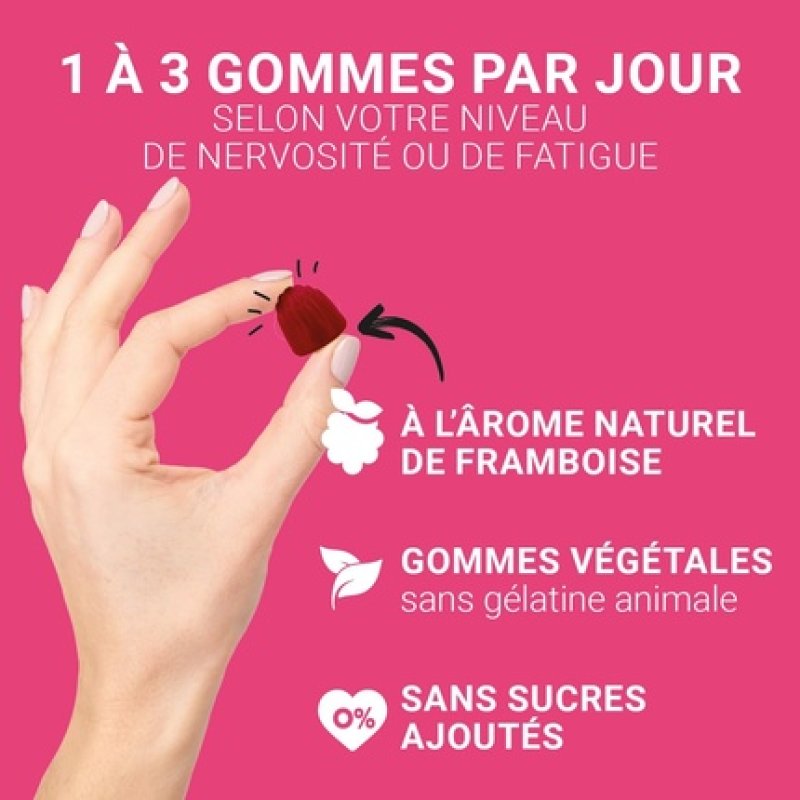 Mag 2 Raspberry Gums Magnesium and Vitamin B6 for Anti-Nervousness