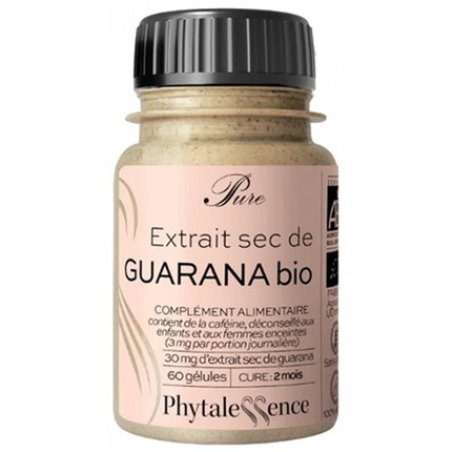 Phytalessence Pure Guarana Organic Dietary Supplement 60 Capsules