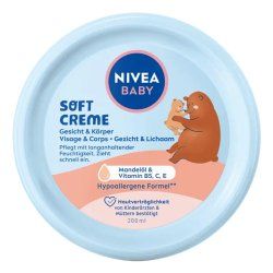 NIVEA BABY Soft Care Cream Vegan and Hypoallergenic Skin Cream Moisturizing Cream for Babies with Almond Oil and