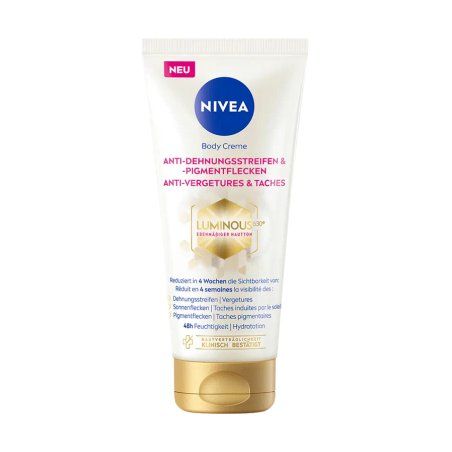 NIVEA LUMINOUS630 Body Cream Anti-Stretch Marks & Pigment Spots, Body Lotion Evens Skin Tone, Light Texture, 48h