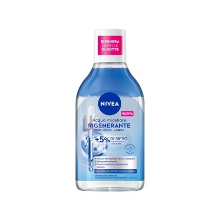 NIVEA Regenerating Micellar Water 400ml Face and Eye Makeup Remover with 5% Serum Amino Acid Complex Cleanser for