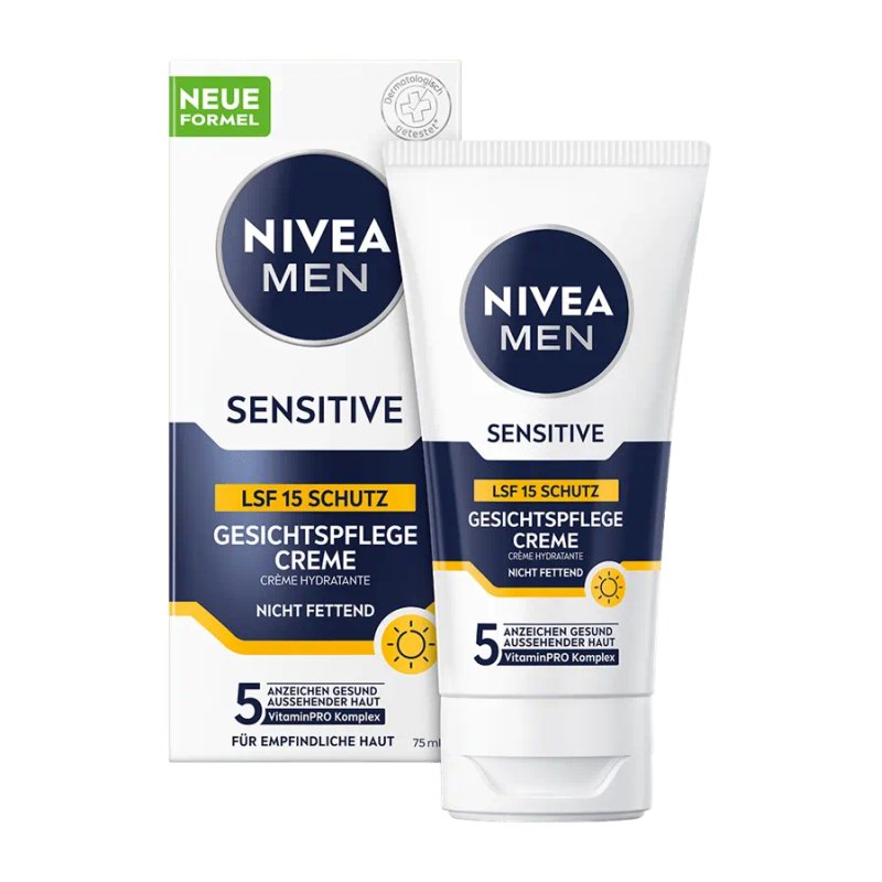 NIVEA MEN Sensitive Face Care Cream with SPF 15 75ml