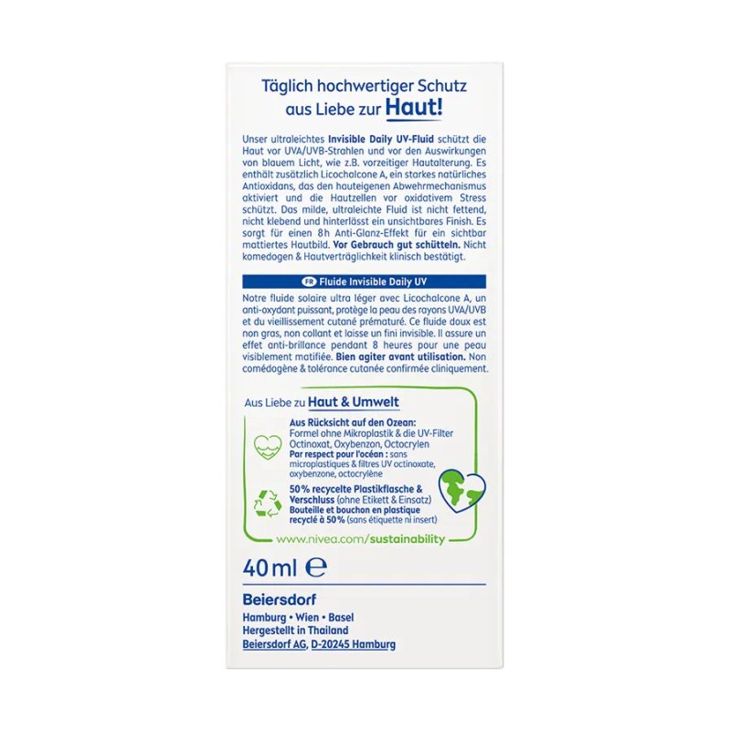 NIVEA Fluide Invisible UV Face Daily LSF 50 