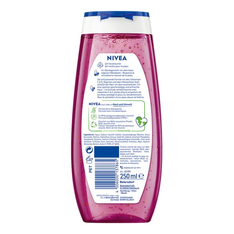 NIVEA Waterlily & Oil 250 ml Shower gel Body Flower