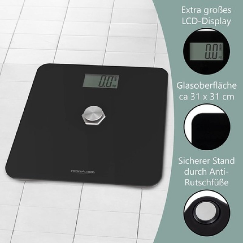 ProfiCare PC-PW 3112 black Square Electronic personal scale