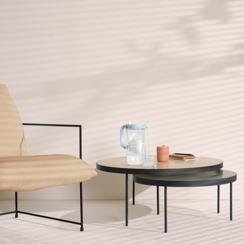 BRITA Blue Glass Carafe 2.5L with BRITA MAXTRA PRO All-in-1 Filter Cartridge - Reduces Tartar, Chlorine, Certain