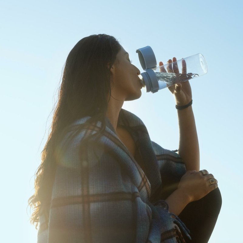 BRITA Model Vital Water Filter Bottle Light Blue 600ml Including 2 MicroDisc Filters - Practical Water Bottle with