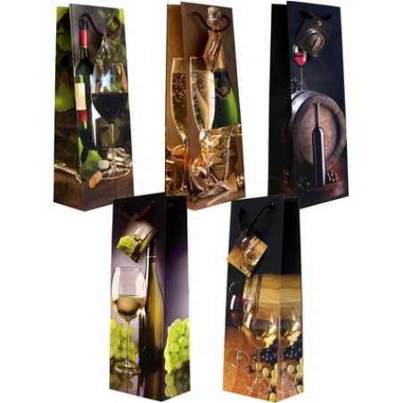 Wine Motif Bottle Gift Bag