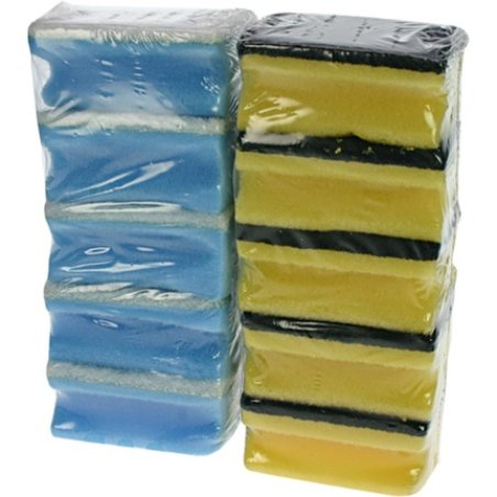 B S Sponge Pot Cleaner - 5 Pieces, Assorted Colors, Each Sponge 9x7x4 Cm