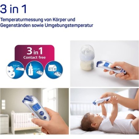 VEROVAL Non-Contact Infrared Thermometer for Babies - Measures Temperature on Forehead - White