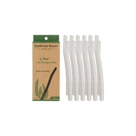 Dreamfix 12 Pieces Blade Eyebrow Razor With Wheat Straw Handle