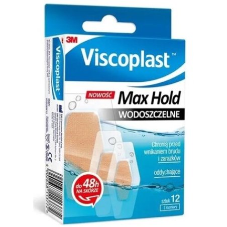 Viscoplast Max Hold Plasters 12 Pieces - Strong Hold for Injuries