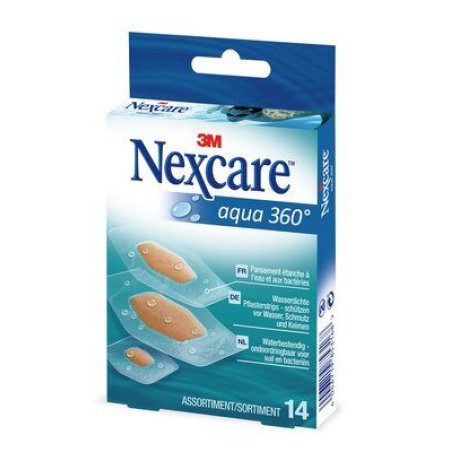 Nexcare Aqua Clear Waterproof Plasters Assorted 14 Pack & Blood-Stop Spots 22mm 14 Pack