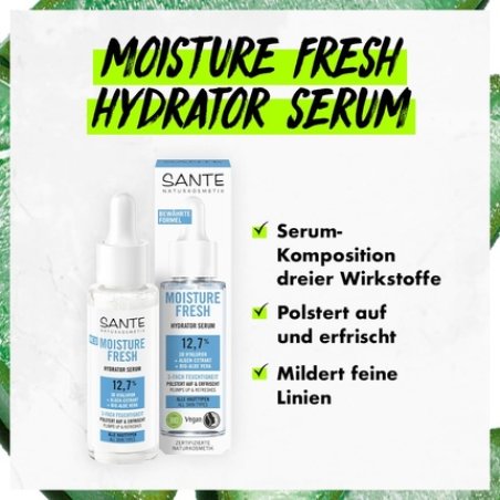 Sante Natural Cosmetics Serum with 3D Hyaluron, Algae Extract & Organic Aloe Vera