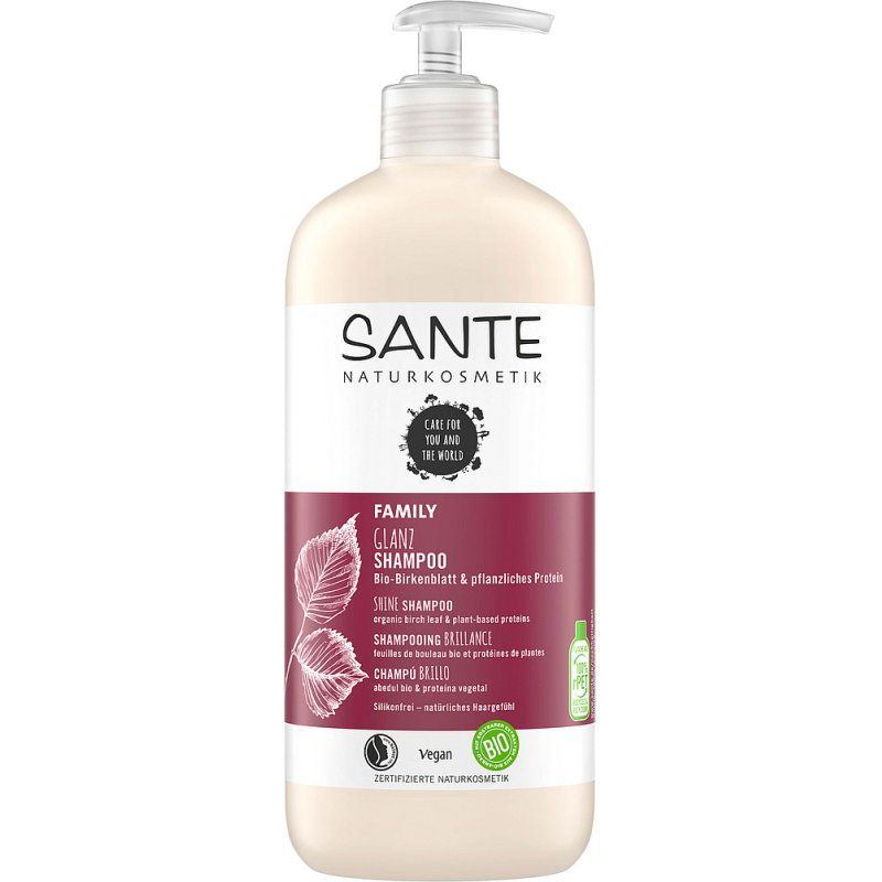 Sante Naturkosmetik Glanz Shampoo Bio-birkenblatt & Pflanzliches Protein 500 ml Shampoing Non-professionnel Femmes