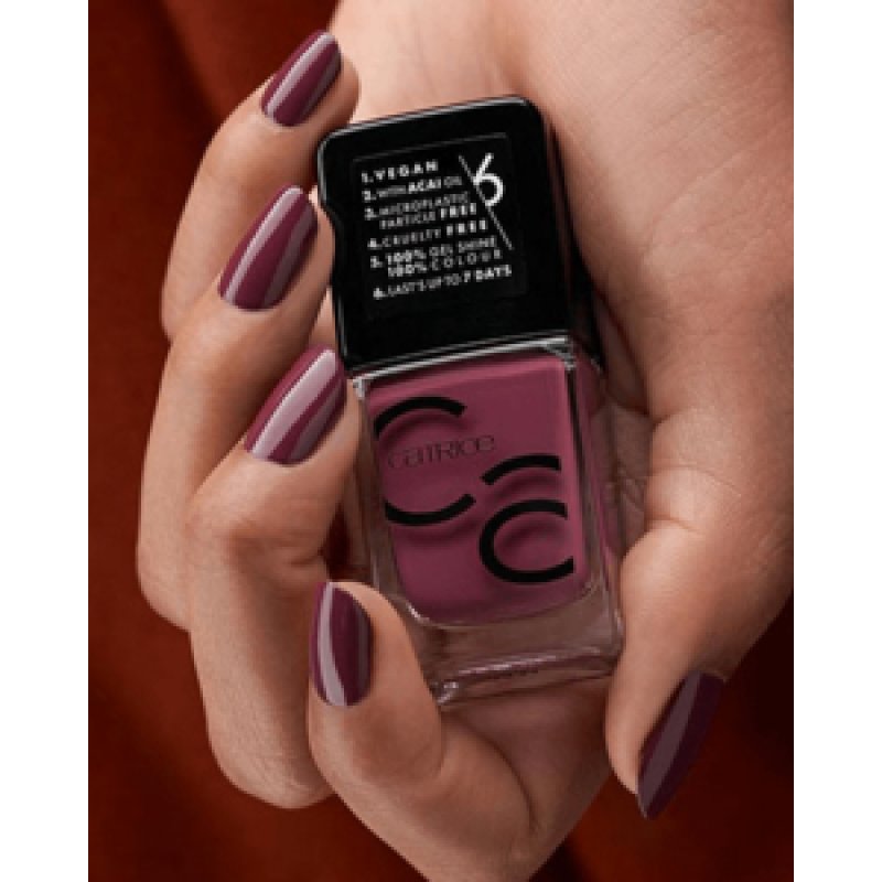 Catrice ICONAILS Gel Lacquer No. 101 Berry Mary Violet Long-Lasting Glossy Vegan Nail Polish 10.5ml