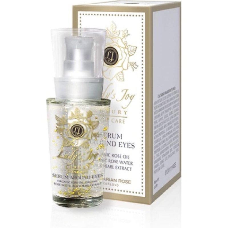 Bulgarian Rose Lady's Joy Luxury Skin Care Serum for Eyes 30ml with Organic Rose Oil, Organic Rose Water and Black