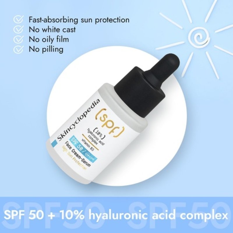 Skincyclopedia SPF 50 Face Moisturizer Sunscreen with 10% Hyaluronic Acid Complex 30ml