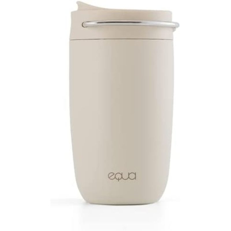 EQUA Reusable Coffee Cup Insulated Stainless Steel with Inner Ceramic Coating Grey