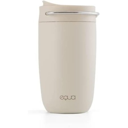 EQUA Reusable Coffee Cup Insulated Stainless Steel with Inner Ceramic Coating Grey