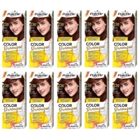 Schwarzkopf Palette Color Shampoo Hair Color 4-68 236 Chestnut - Pack of 10