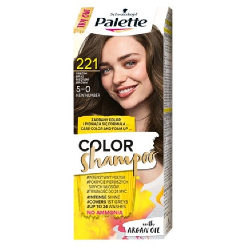 Palette Color Shampoo Hair Color 221 5-0 Medium Brown