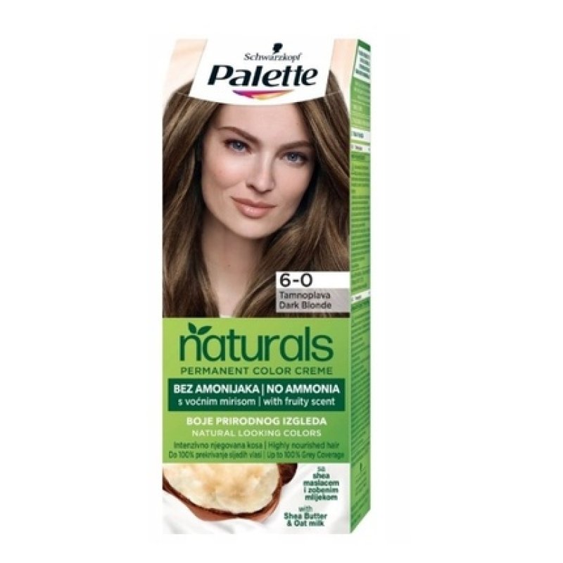 Palette Permanent Naturals Color Cream Hair Dye With Honey And Argan Oil 500 6-0 Dark Blonde