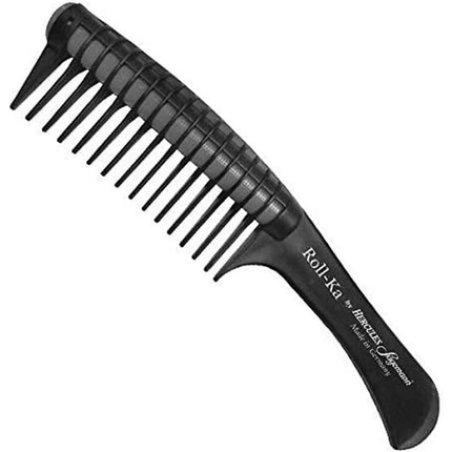 Hercules Sägemann NYH Roll-Ka Anti Splicing Hair Comb 9-Inch Length Black/Grey