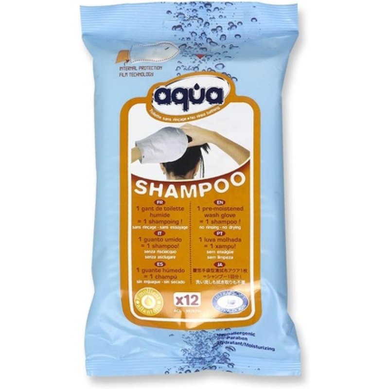 Aqua Shampoo Pre-Soaked No-Rinse Wash Mitts