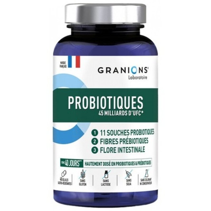 Granions Probiotics 45 Billion CFU Dietary Supplement 40 Capsules