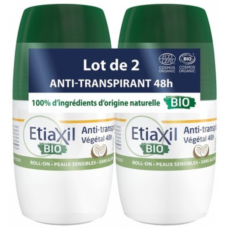 Etiaxil Plant-Based Anti-Perspirant Deodorant 48h Roll-On 50ml - Pack of 2