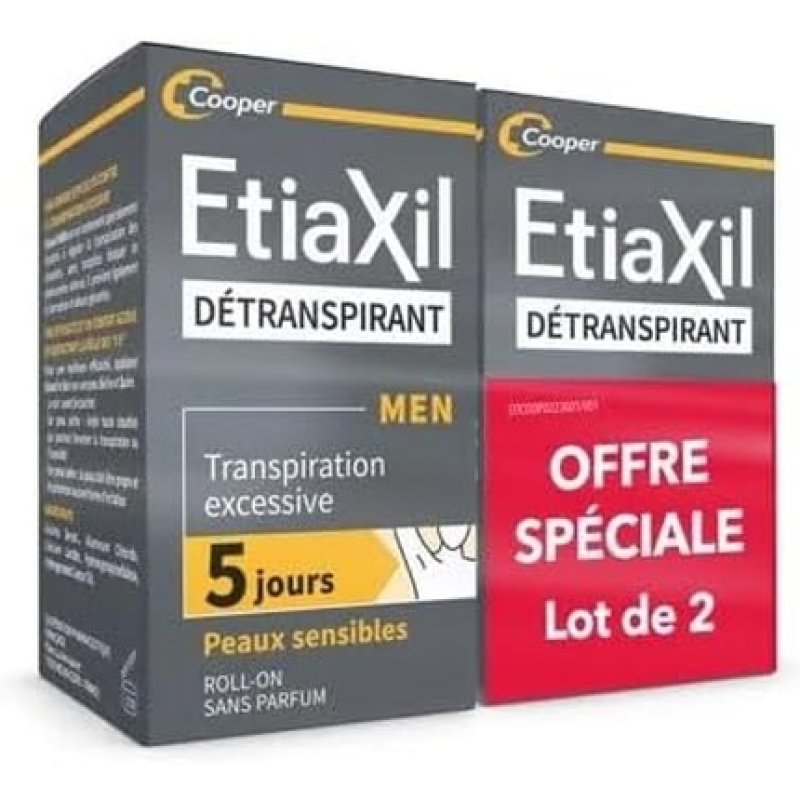 Etiaxil Antiperspirant for Men Sensitive Skin Roll-On 15ml - Pack of 2
