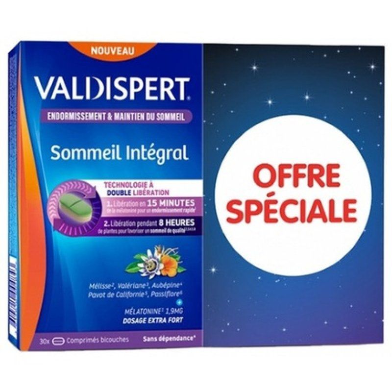 Valdispert Integral Sleep Double-Tipped Tablets 30 Tablets - Pack of 2