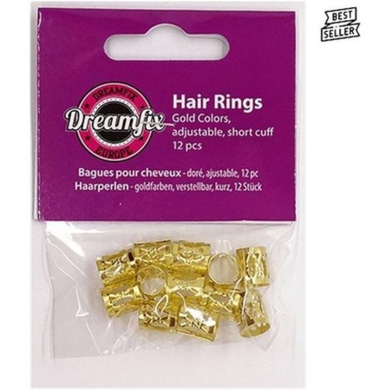 Dreamfix Hair Accessories Tube Gold 12 Pieces