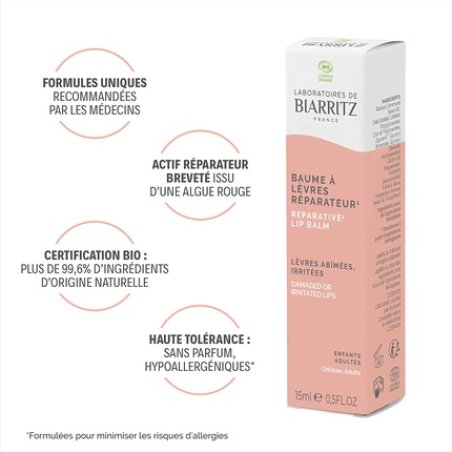 Laboratoires de Biarritz Alga Cicosa Organic Reparative Lip Balm 15ml