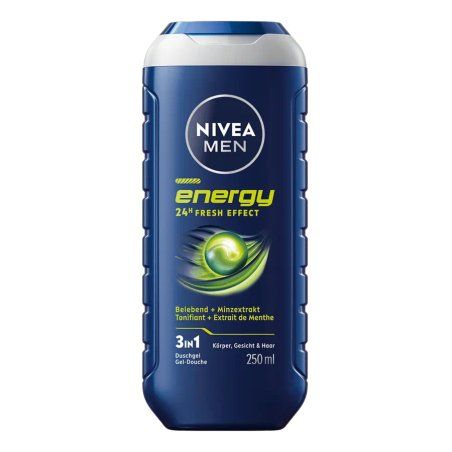 NIVEA Men Energy 250 ml Gel douche Hommes Corps, visage et cheveux