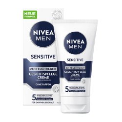 NIVEA MEN Sensitive Face Care Cream 24h Moisturizer for Sensitive Men's Skin Soothing Face Cream for Relieving Skin