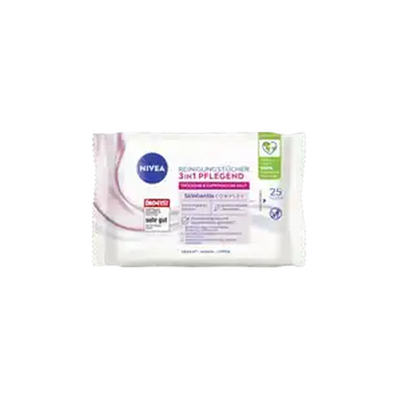 Nivea 3in1 Caring Cleansing Wipes For Dry Skin