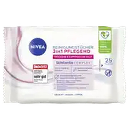 Nivea 3in1 Caring Cleansing Wipes For Dry Skin