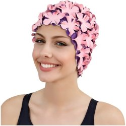 Fashy Women's Rubber Petal Swim Cap Pink