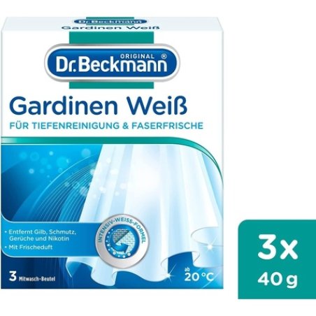Dr. Beckmann White Curtains with Effective Intensive White Formula 40g - Pack of 3