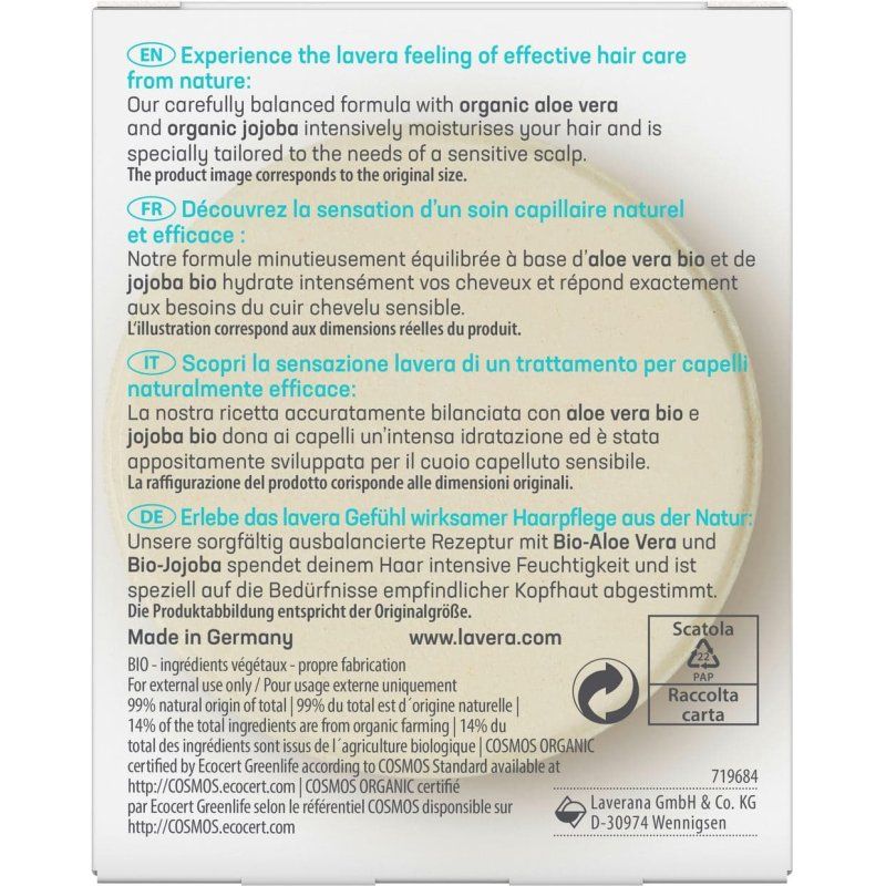 Lavera Shampoo bar basis sensitiv Moisture & Care
