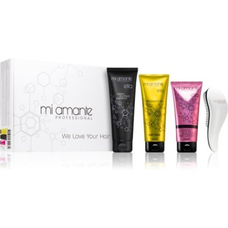 Mi Amante Professional Glamour Keratin Set - Gift Package for Shiny and Soft Hair, 4 Pieces