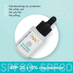 Skincyclopedia SPF 30 Face Sunscreen Moisturizer 10% Niacinamide Serum 30ml