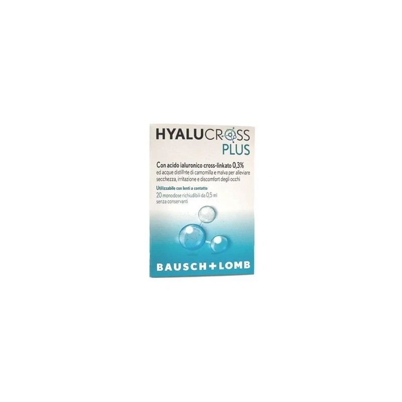 Bausch Lomb Hyalucross Plus Multifunctional Eye Drops - 20 Single-Dose Vials